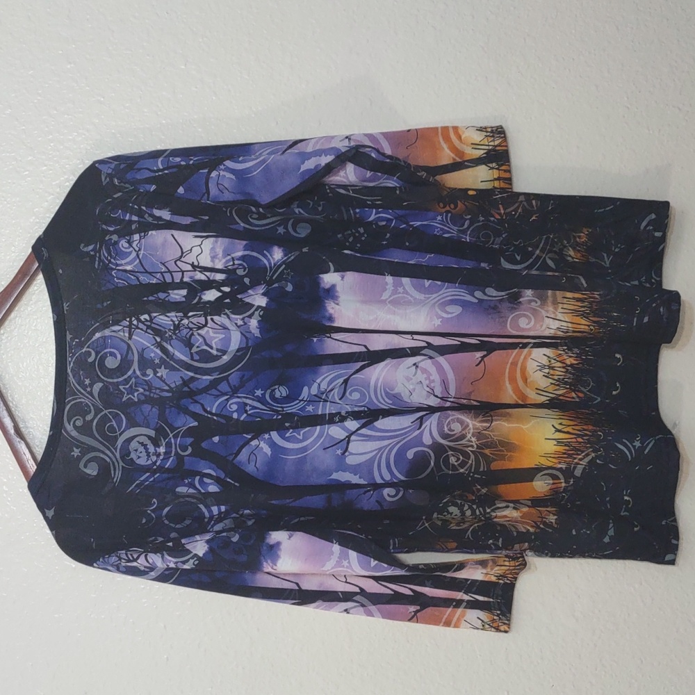 SLIGHTLY USE HALLOWEEN 3/4 SLEEVE SHIRT SIZE L (12/14) LIGHTWEIGHT - Picture 8 of 10